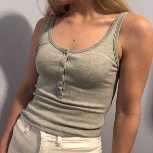Ribbed Grey Abercrombie and Fitch Tank